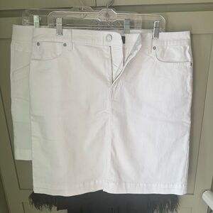 NWOT Talbots Classic White Mini Jean Skirt Sz 14 Never Worn Purchased 2024